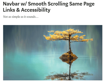Navbar - Smooth Scrolling Links