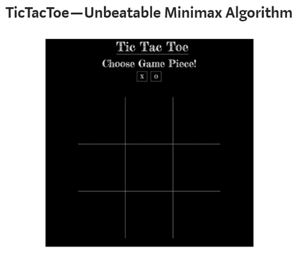 TicTacToe - Unbeatable Minimax Algorithm